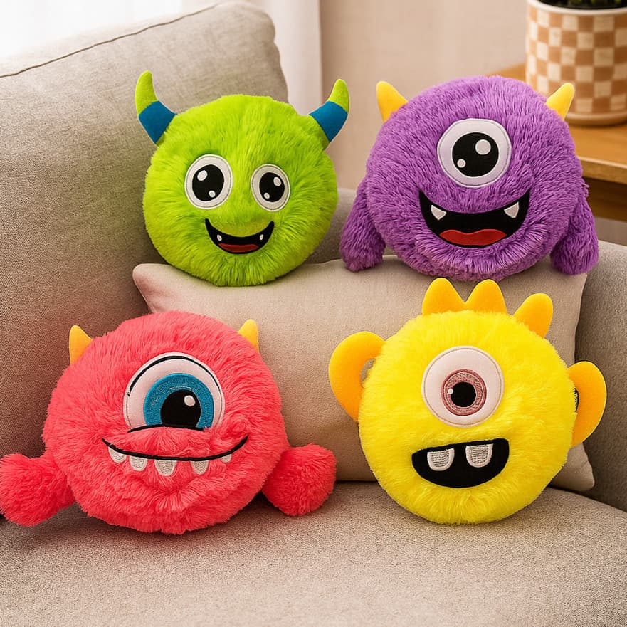 Pelúcia Bola Inflável Monstros Malucos Brinquedo Infantil Colorido Sortido Macio Personagem