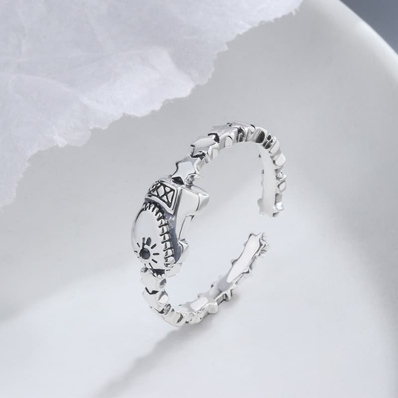 Ting Xiangkai S925 Coreano Anel Aberto Feminino Nicho Design Moda Única Prata Esterlina Japonês Coreano ns Simples Estil