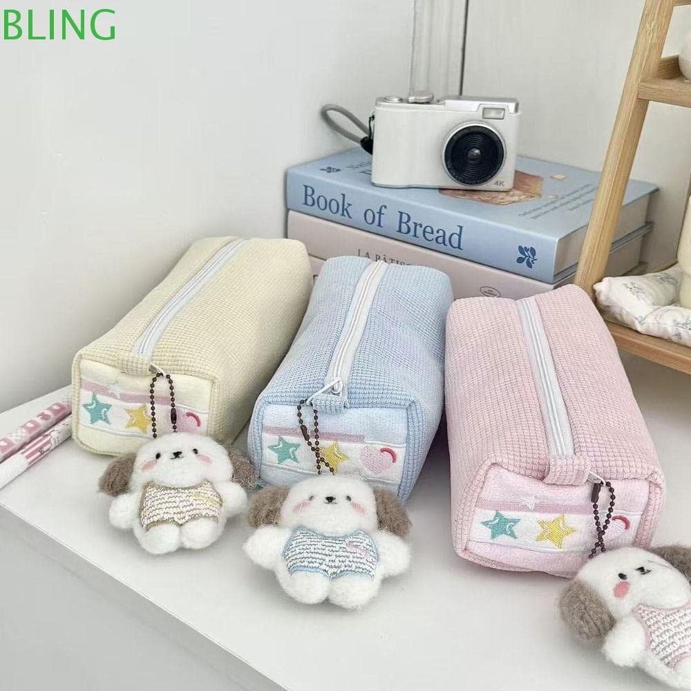 Bolsa De Caneta BLING , Lápis De Design De Sanduíche De Creme De Grande Capacidade , Portátil De Armazenamento De Papela