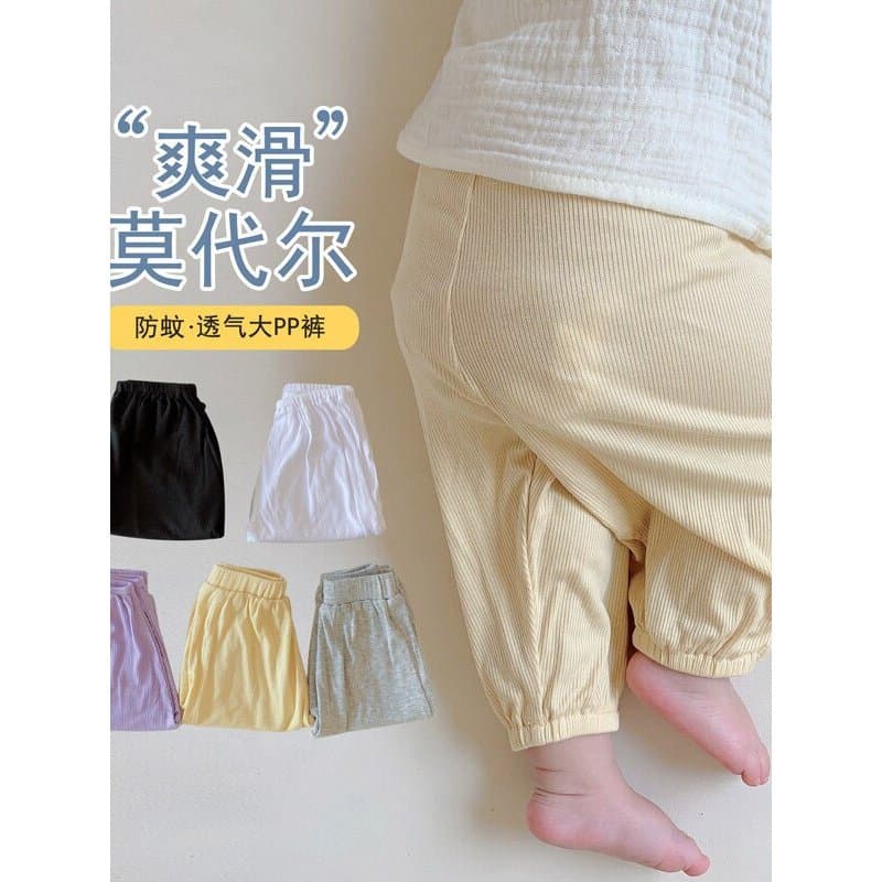 Calças casuais para bebês, estilo verão, calças modais para bebês, estilo fino, 0-2 anos, meninos, meninas, calças grand