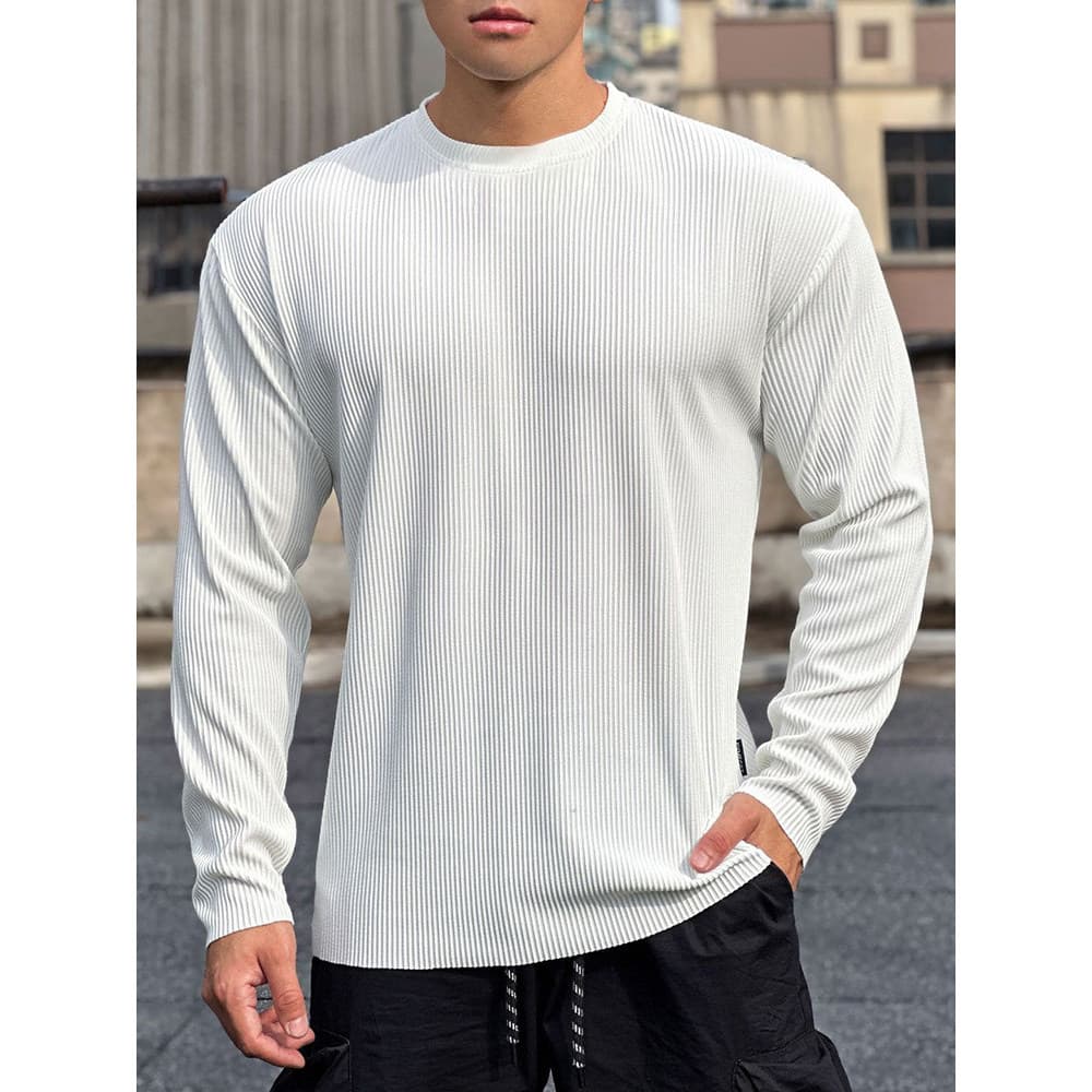 Camiseta esportiva americana masculina de manga comprida outono inverno solta Casual camisa de fundo correndo treinament