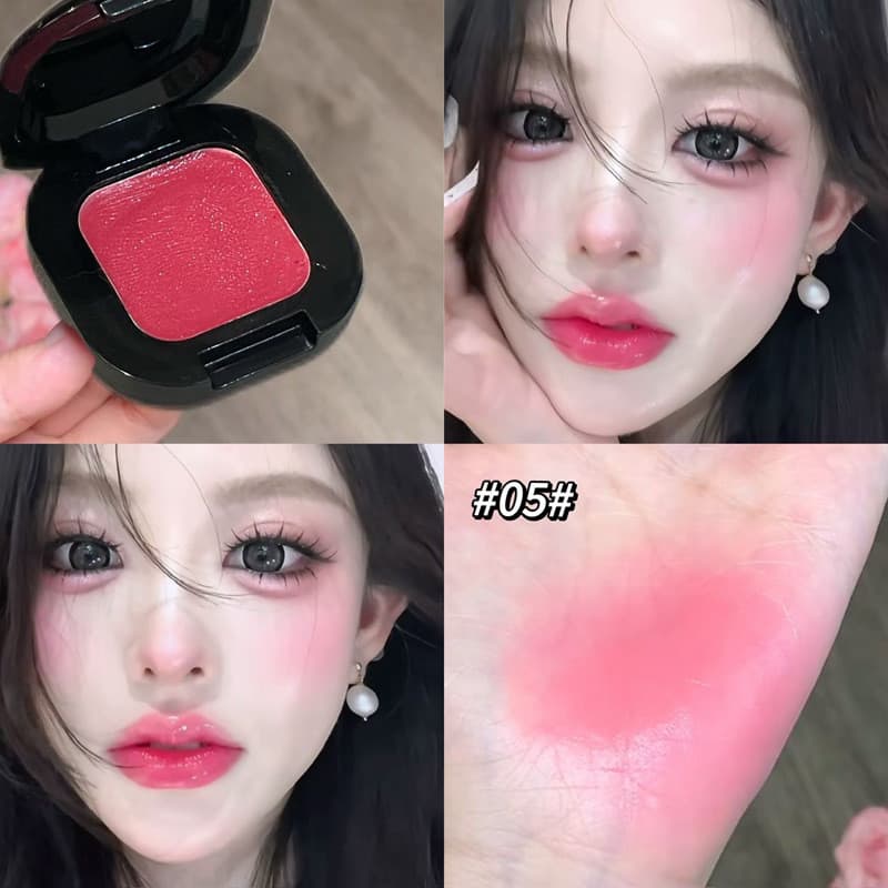 Gelo transparente rosa cor rosa fosco Blush pó creme paleta atmosfera sentir brilho de água não tira maquiagem duradoura