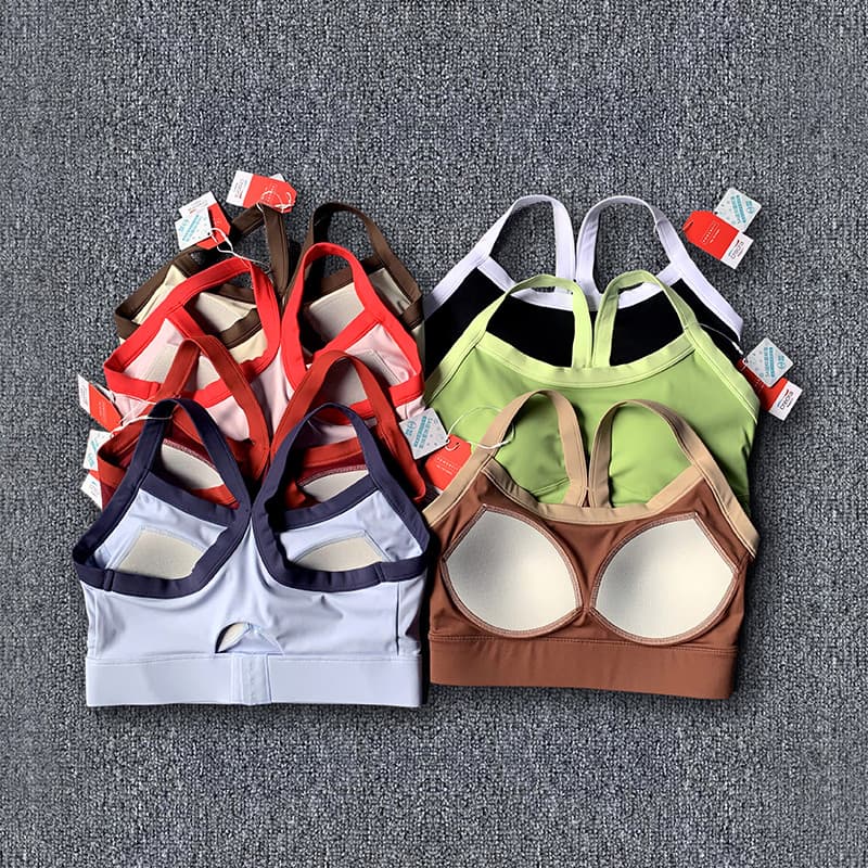 Roupa interior esportiva profissional bonita volta fitness topo de secagem rápida integrado correndo treinamento roupas