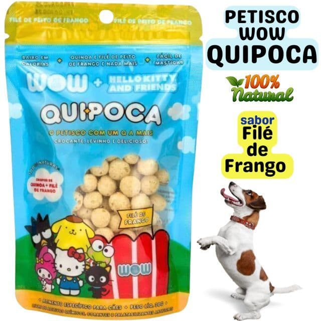 Petisco Wow Quipoca Hello Kitty para Cães Filé de Frango