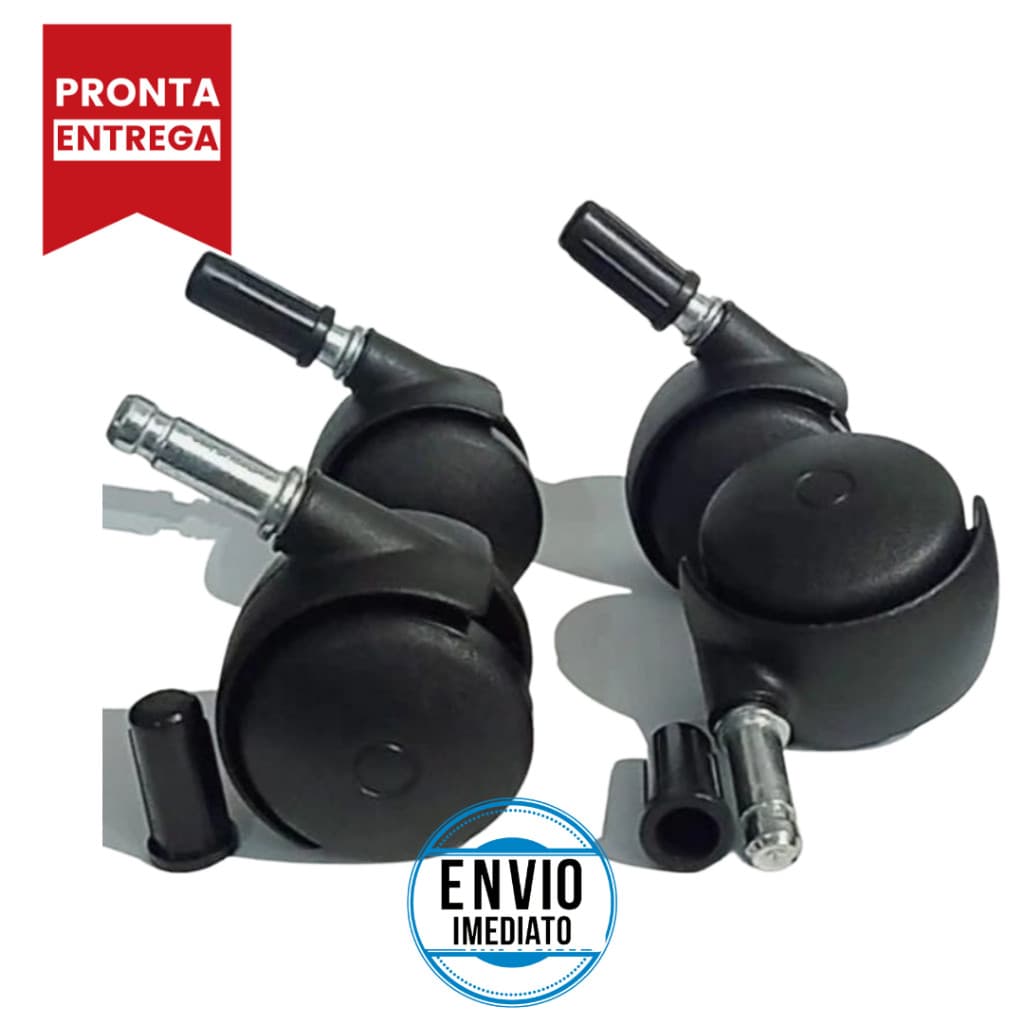 Rodízios 50mm para Móveis em Geral – Pino 10mm com Bucha 1/2