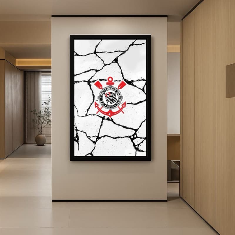 Quadro Corinthians Símbolo Camisa Decorativo Quarto,Sala de estar