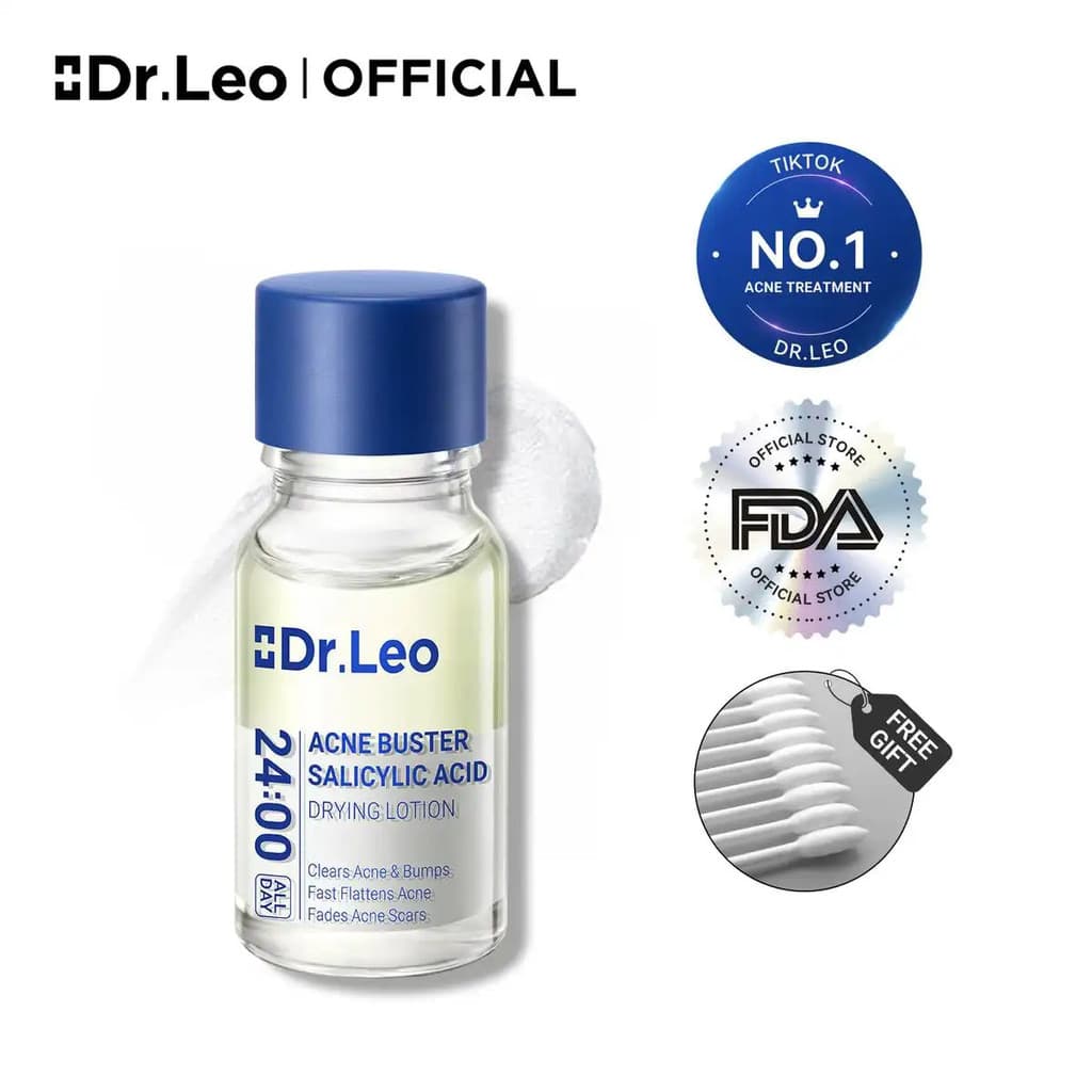 Loção Secante para Tratamento de Acne e Espinhas Dr.Leo24H| Ácido Salicílico+Enxofre+Niacinamida| Produto| Alív