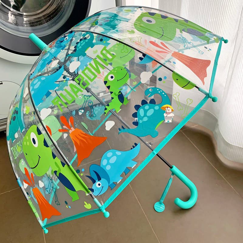 2-5 anos de idade crianças dos desenhos animados guarda-chuva bebê transparente interruptor deslizante menino jardim de