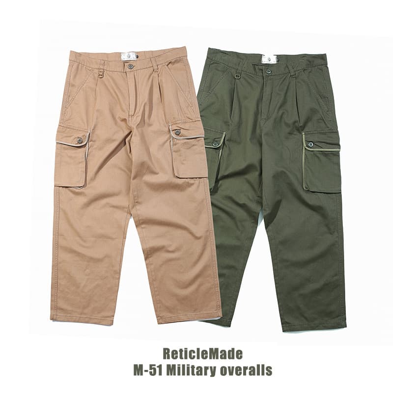 Primavera verão M51 Multi-bolso ferramentas viagem militar Retro All-Match lavado solto em linha reta calças casuais mas