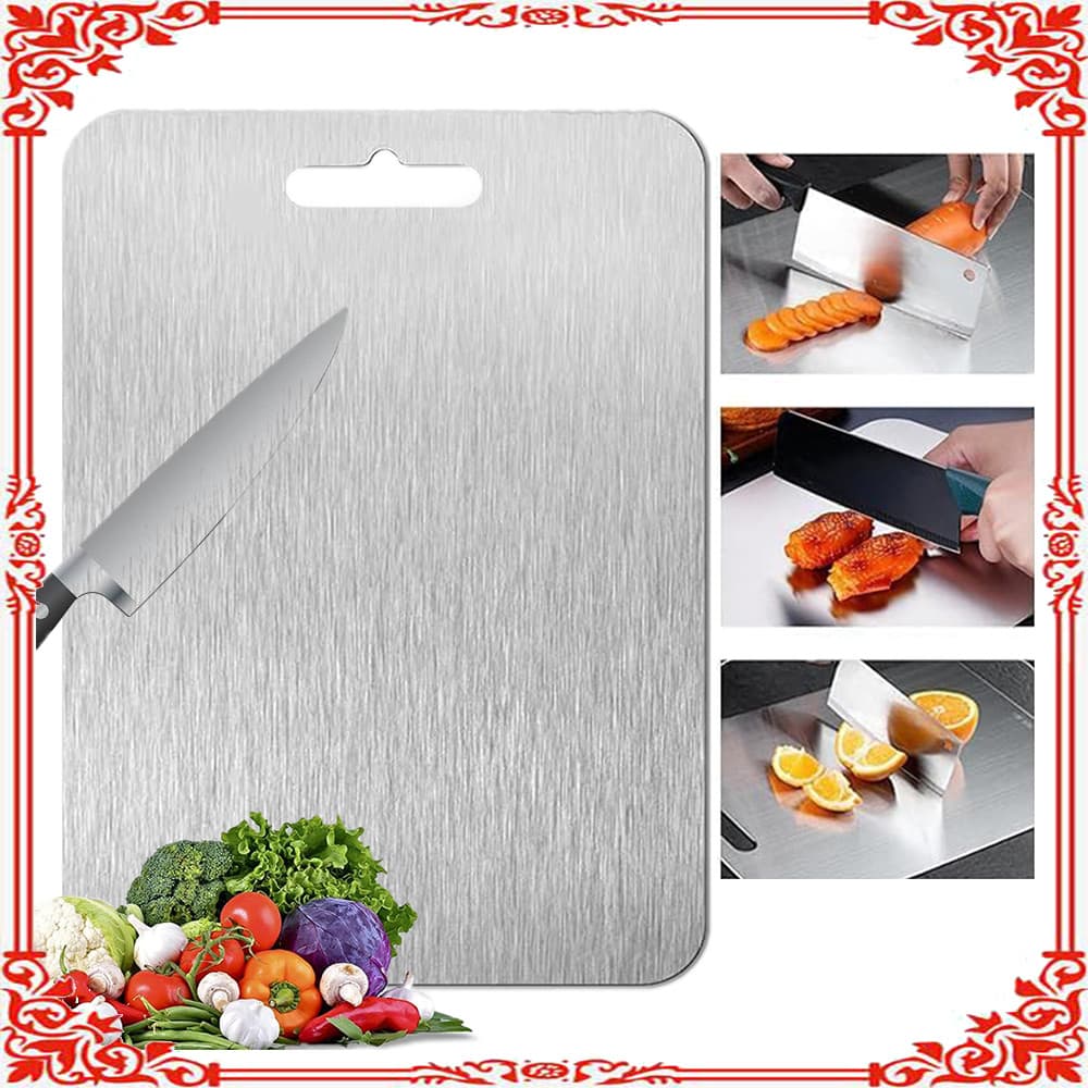 Tábua de corte de aço inoxidável 45 * 30 cm de espessura 0.8 mm Tábua de corte de cozinha Tábua de corte de corte de veg