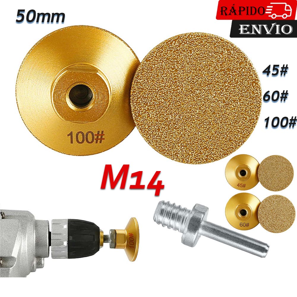 M14 50mm cabeça de moagem plana rebolo de pedra para mármore quartzo granito