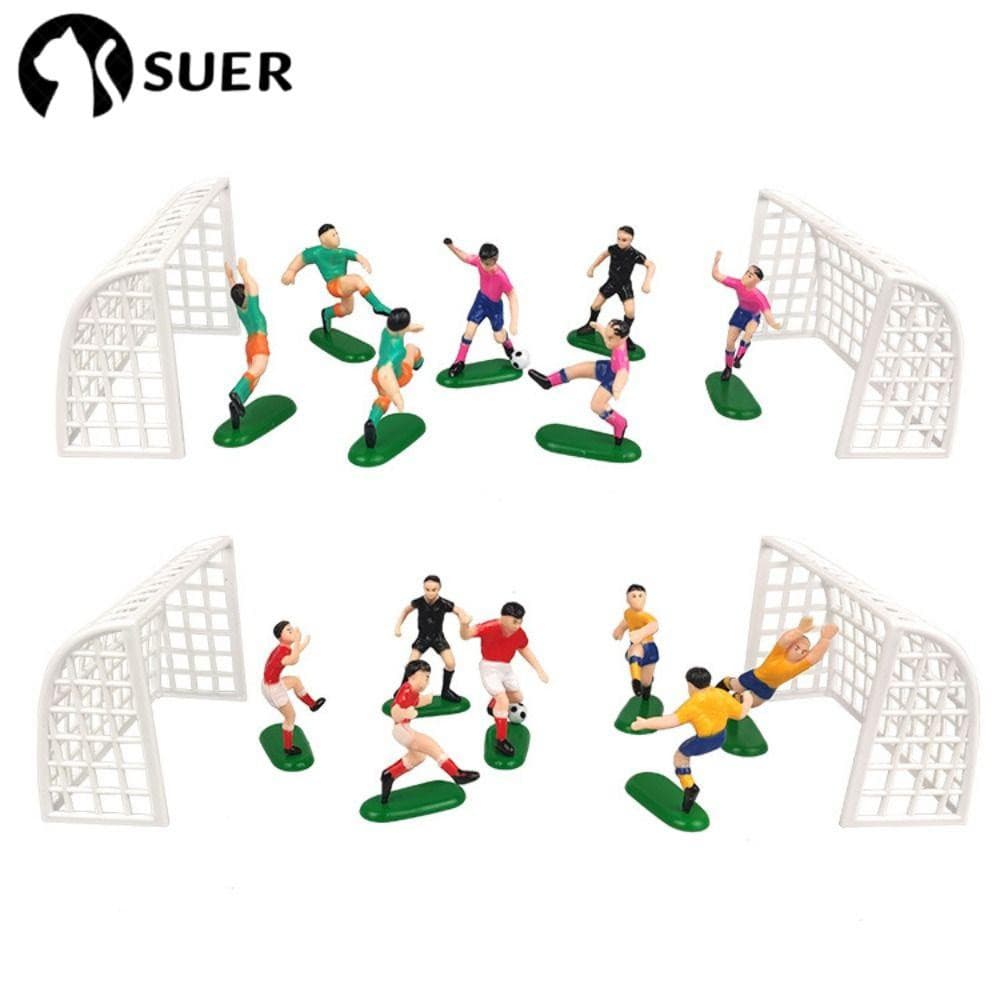 SUEBR 9 Pçs/Set Decoração De Cupcake , 6 Jogadores De Futebol Fontes De Festa Bolo Topper , De Aniversário Infantil