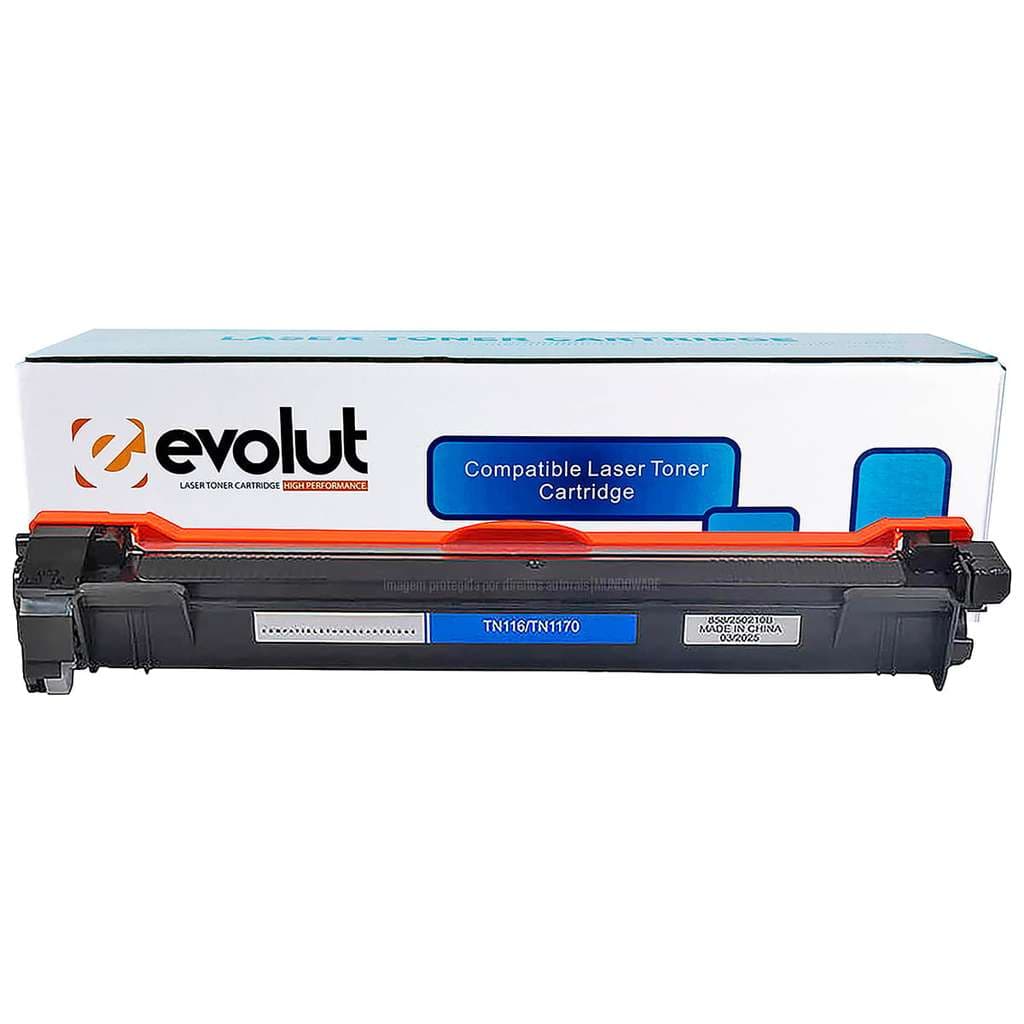 Toner Compatível com TN-116 TN116 Evolut para HL-L1222v HL-L1232w HL-L1222 HL-L1232wv DCP-L1632 Preto 1.000