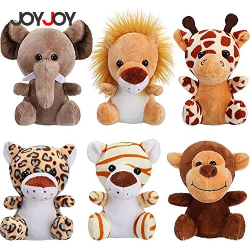 12 Cm Mini Selva Animal De PelúCia LeãO Bonito Elefante Tigre Girafa Animal Festa TemáTica，Presente De Natal