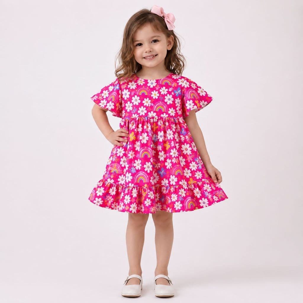 Vestido Infantil Menina Estampado Luxo Princesa Festa Confortável
