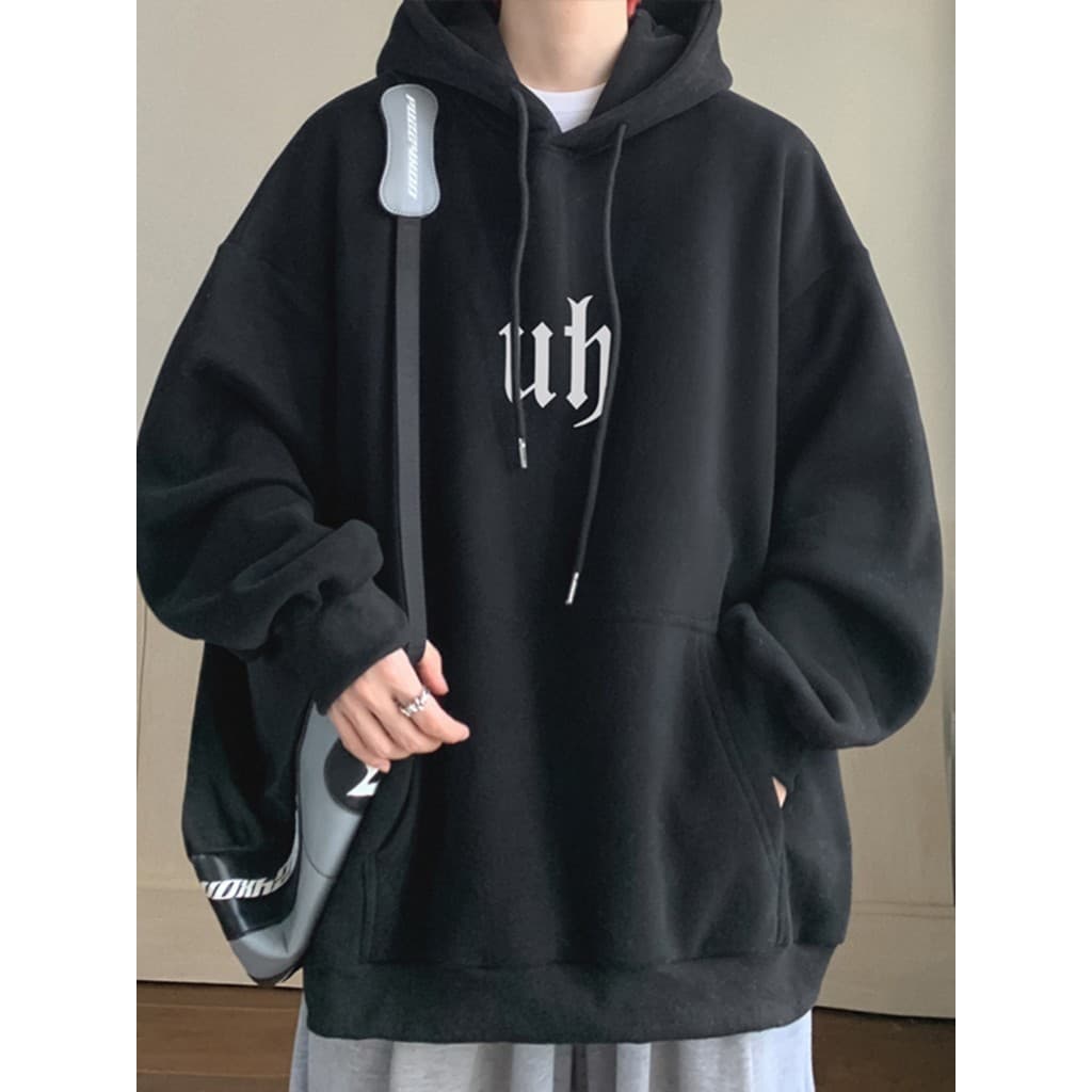 Vazamento colheita outono inverno forro de lã moletom masculino com capuz adolescente Street Wear pesado vazamento colhe