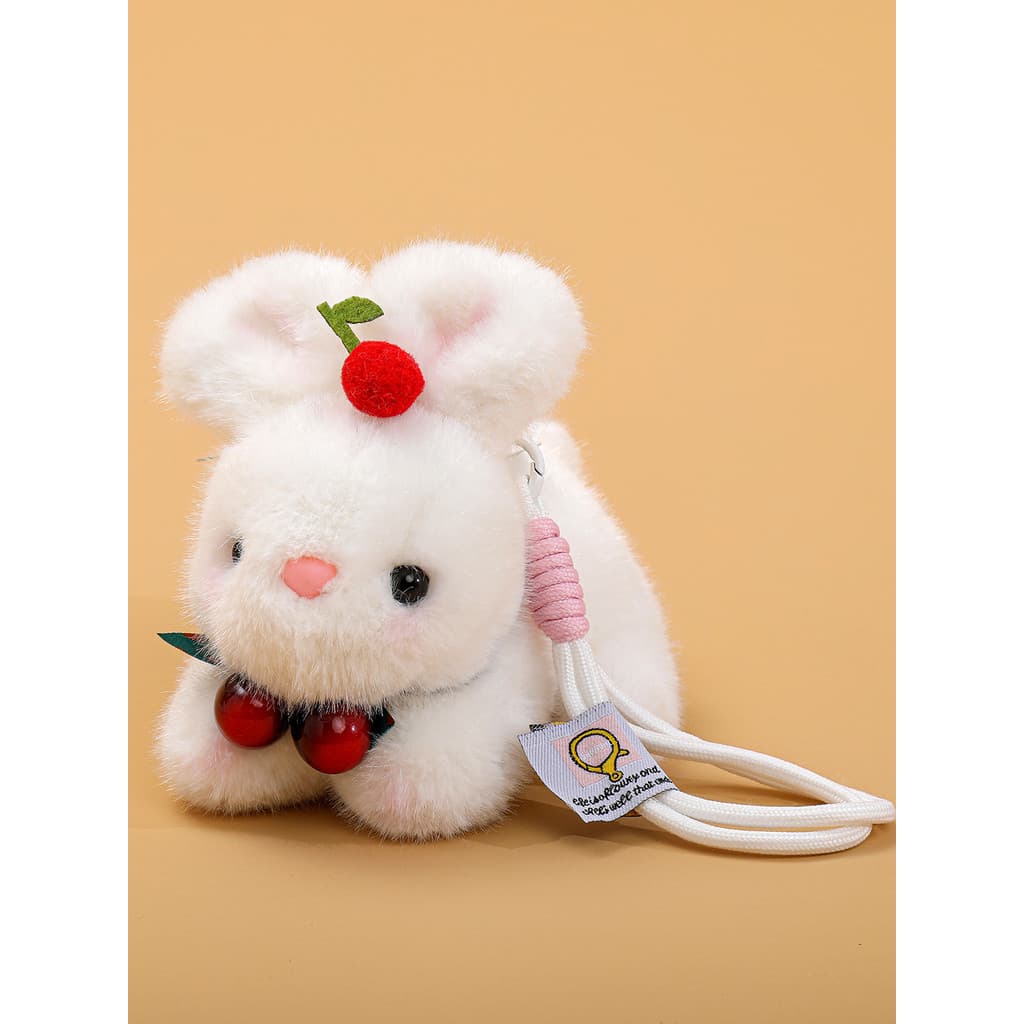 Coelho boneca pingente saco de escola bolsa pingente pequeno coelho branco brinquedo de pelúcia namorada menina presente