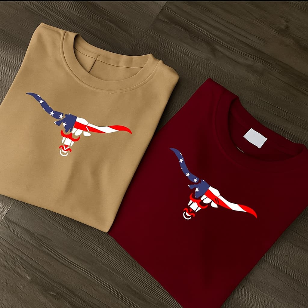KIT 2 Camisas TXC Masculina Texas Country Boi EUA KIT Camisetas 100% Algodão Rodeio Barretos Camisa