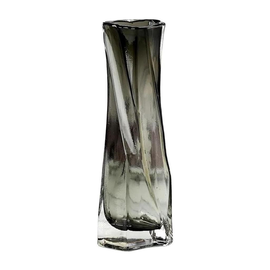 Vaso Vidro Formas Fume 19X7,5cm