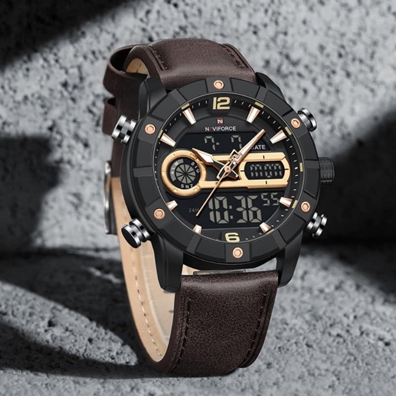 NAVIFORCE Relógio Masculino Moda Esportes À Prova D'água Alarme Contagem Regressiva Exibição De Calendário Automático Ma