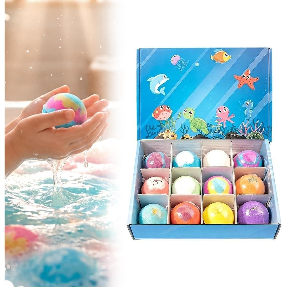 Ocean Toy Caixa de Bolas de Sal de Banho, Bombas de Banho Aprimoradas, Presentes de Páscoa, Enchimentos para Cestas de P