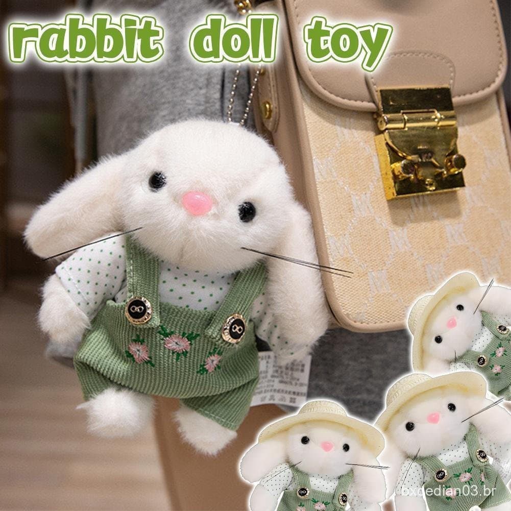 Boneca De Pelúcia De Coelho Vestido-Figura Animal Colecionável De 14 Cm Com Algodão Macio Pp Para Crianças S2w8