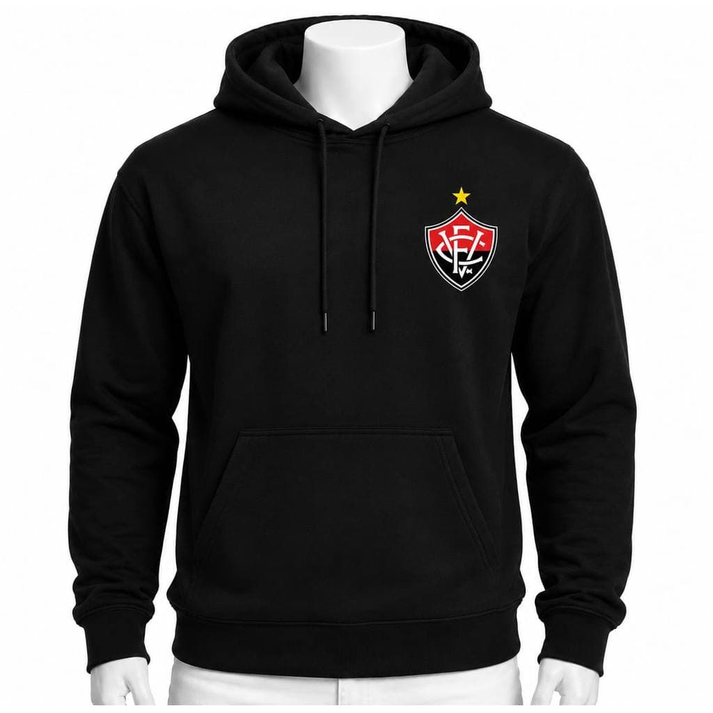 Moletom Canguru Vitoria Blusa de Frio Time Futebol Vitoria