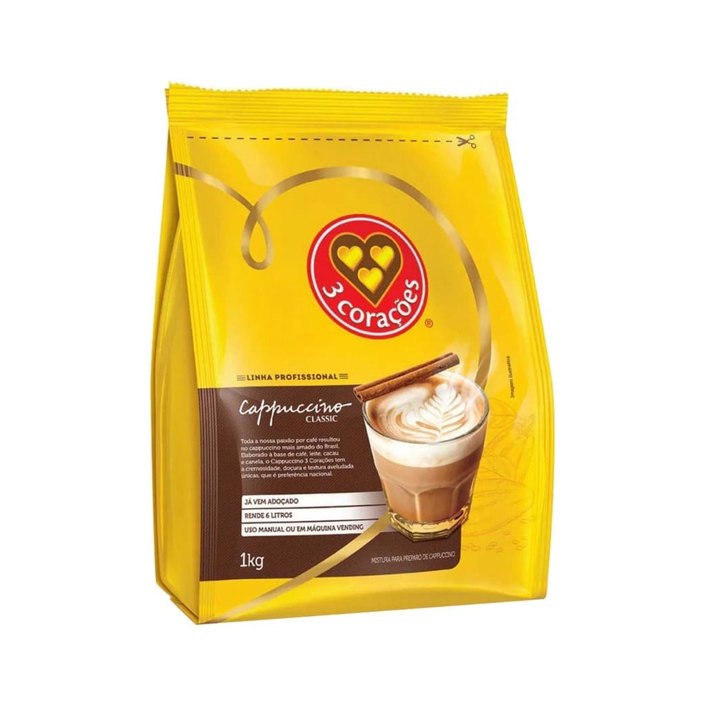 Cappuccino 3 Corações Clássico Vending 1KG