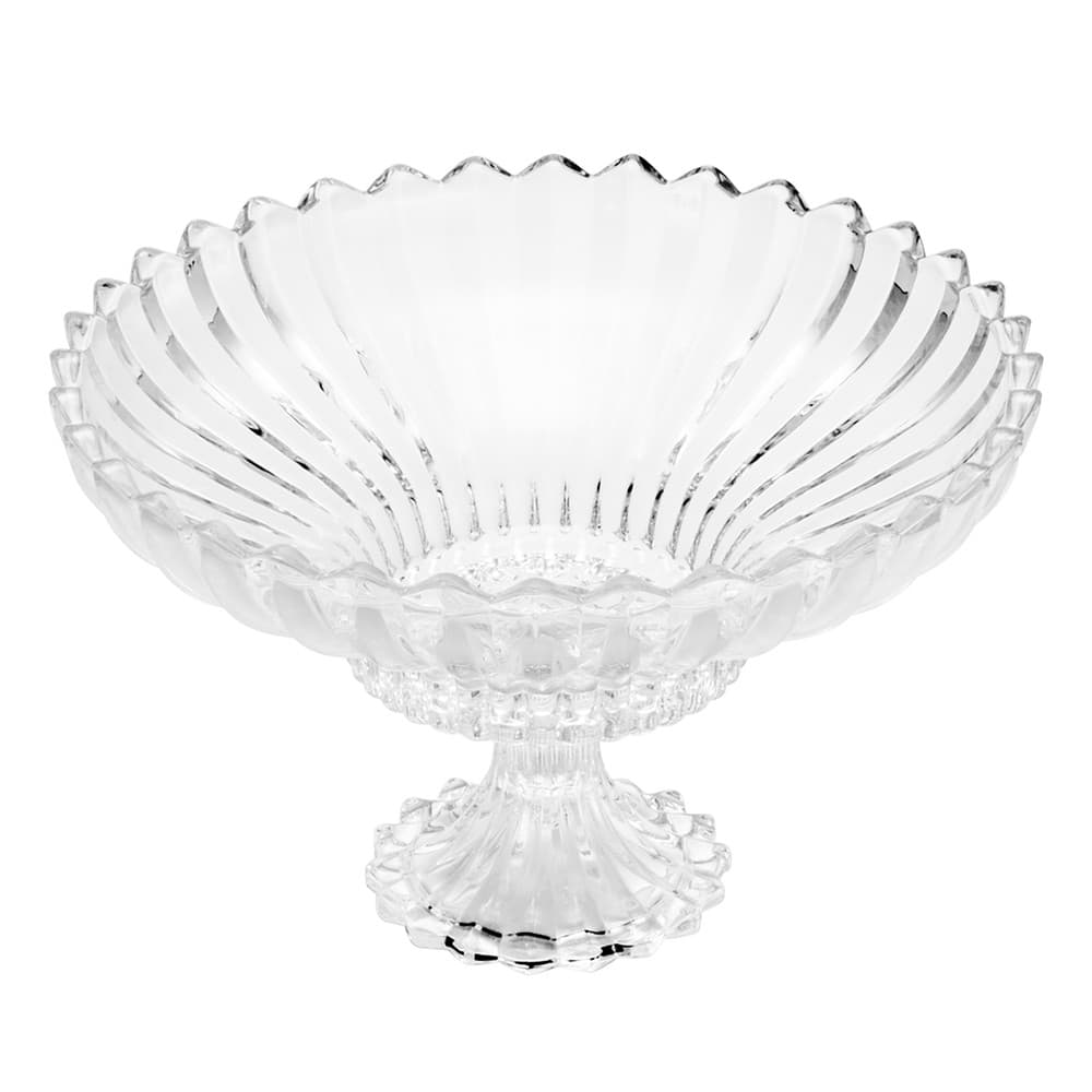 Centro de Mesa Fruteira de Cristal C/Pé Geneva Transparente 32x21cm Wolff