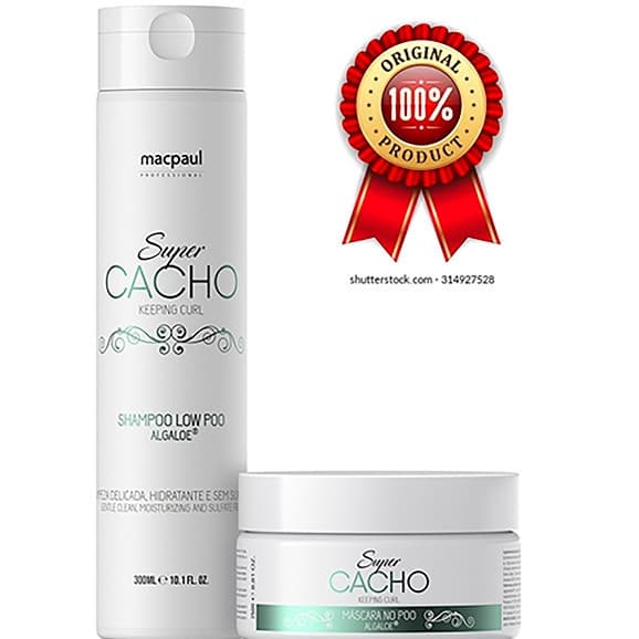Kit Shampoo e Mascara linha Cachos Macpaul Professional