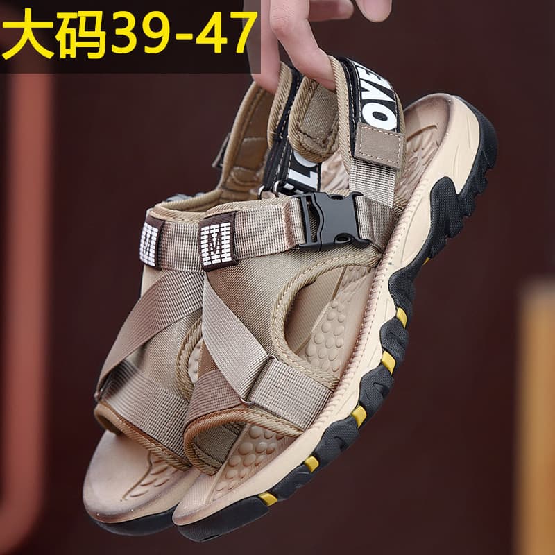 Sandálias masculinas verão exterior Wear condução dupla utilização pai sapatos tamanho grande 45 46 47 leve antiderrapan