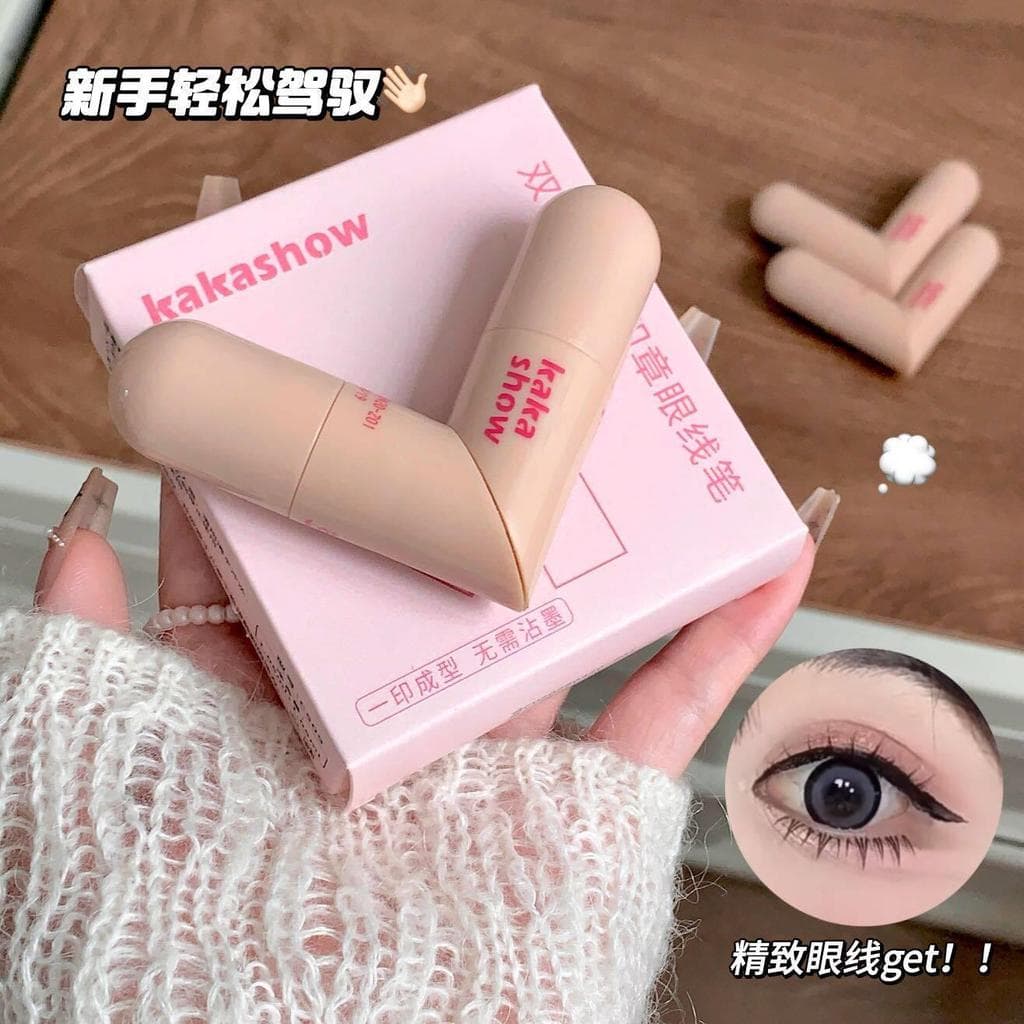 2025 novo estilo de duas cabeças rotativa delineador carimbo caneta Natural cor clara renderização à prova dwaterproof á