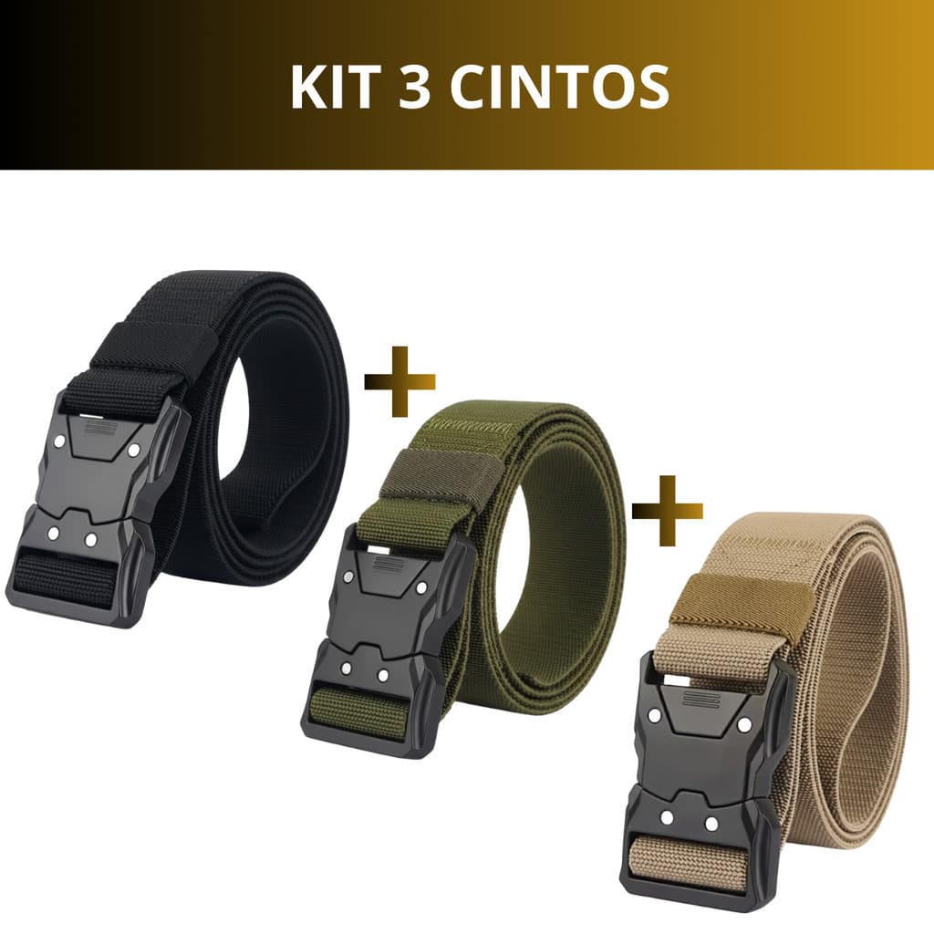 Kit 3 Cinto Masculino Tático Casual Versátil 125 cm Oferta Promoção