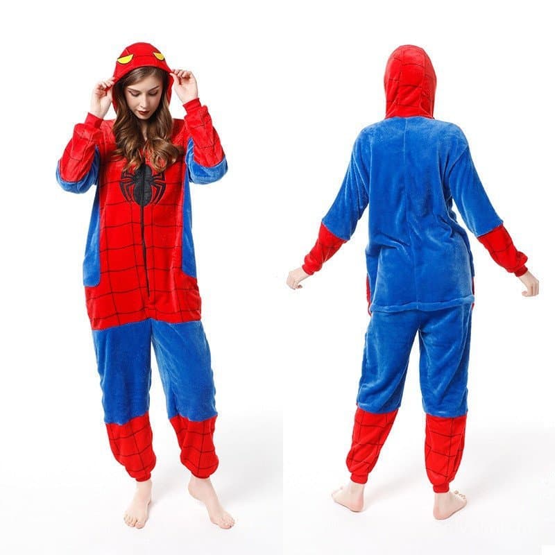 Unissex Anime macacão feminino homem aranha macacão de uma peça costurado Role-Playing traje Kigurumi Animal pijamas