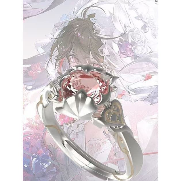 anel solitario anel Batalha dupla Pamesh Lucia amanhecer longo voto série anel aberto rosa diamante Anime jogo mercadori