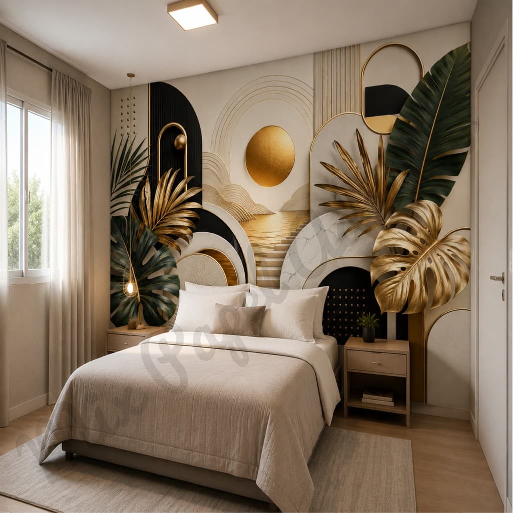 Papel de Parede Adesivo Para Sala Floral