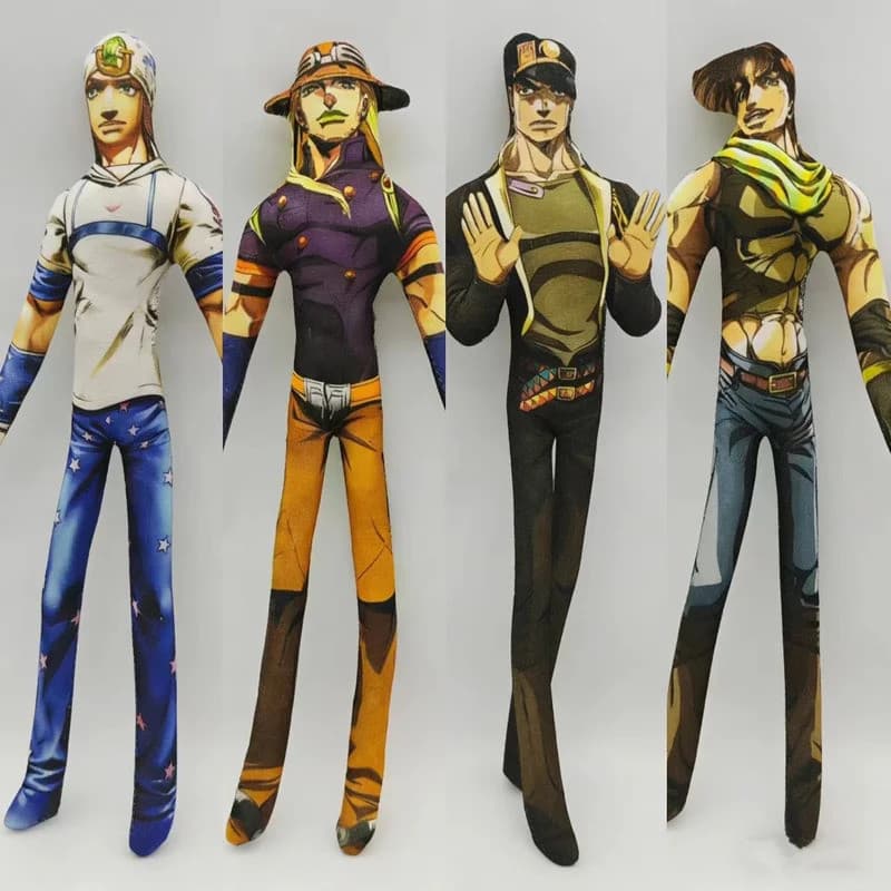 Boneco de Pelúcia JoJo's Bizarre Adventure de 28cm| Jotaro Kujo / Joseph / Johnny / Gyro Zeppeli| Brinquedo de Anime com