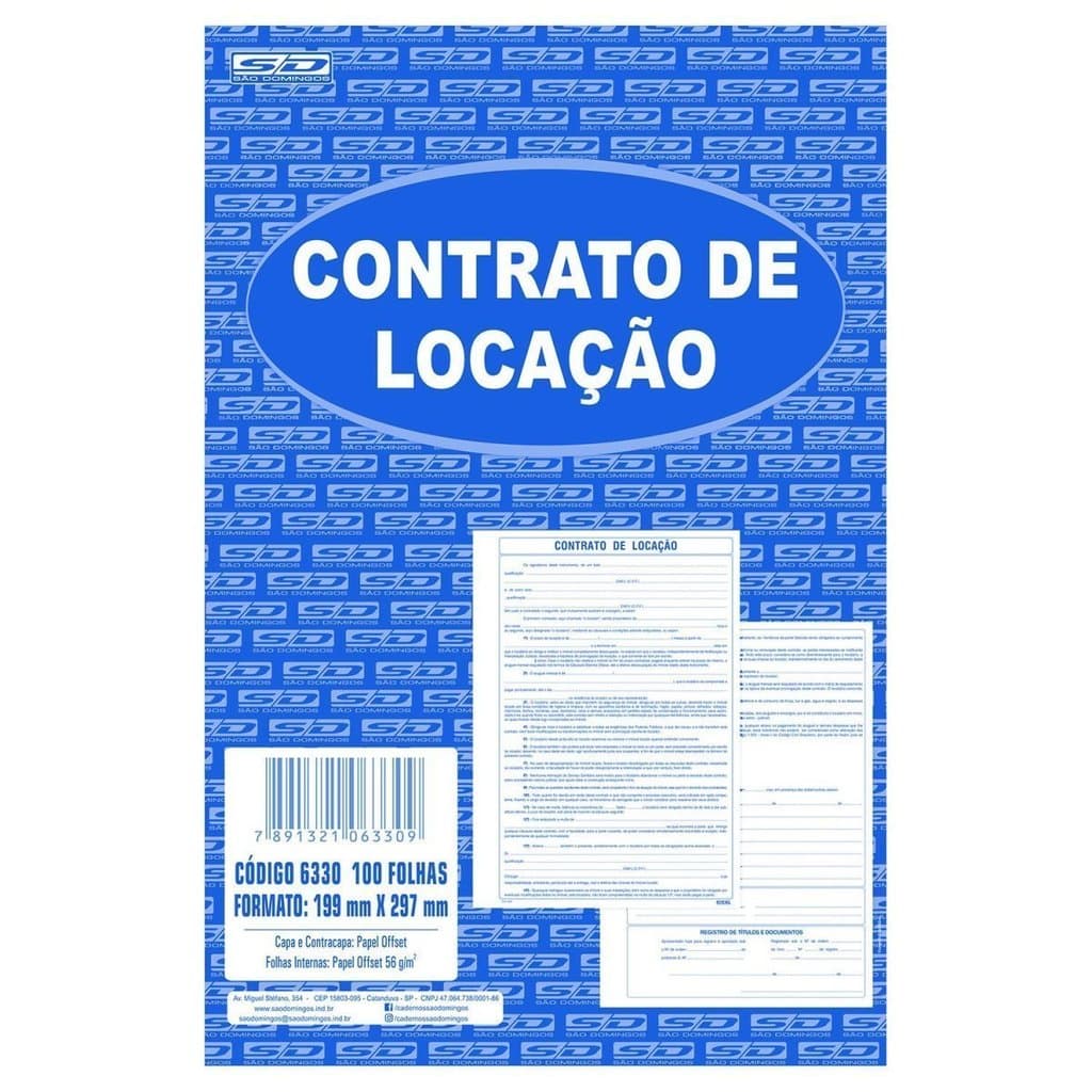 Bloco Impresso Contrato De Locação 100 Folhas Animativa