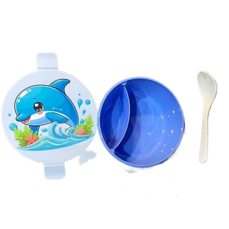 Lancheira Marmita com Talher  Golfinho e Sereia