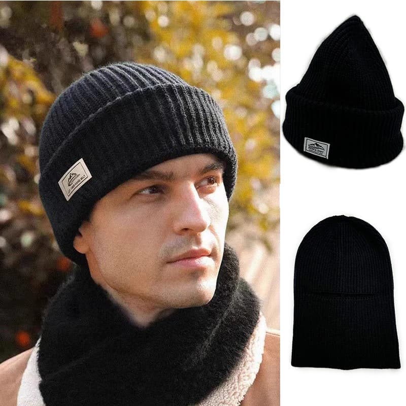 Máscara de Inverno 2 em 1, Gorros, Chapéus, Balaclava de Malha Quente, Chapéus à Prova de Vento, Boné de Esqui de Rosto