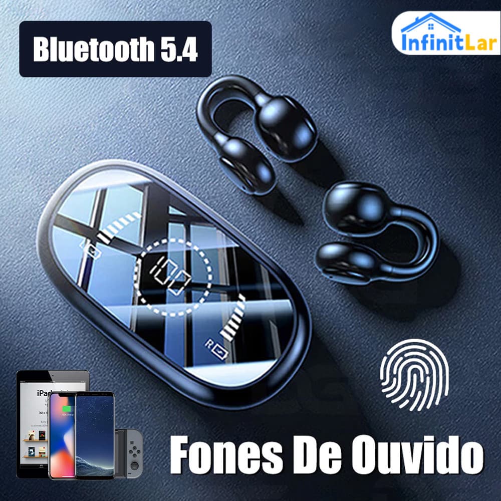 Fone Bluetooth Clip 2026 Não Intra Auricular Conforto Som Claro Autonomia Longa Proteção dos Ouvidos