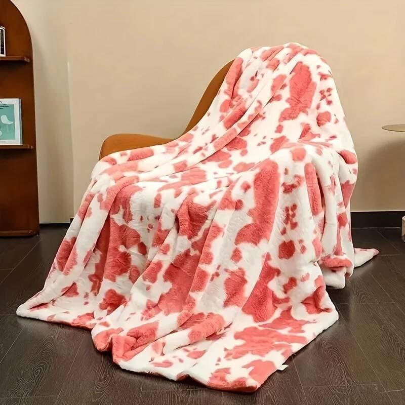 Cobertor de Flanela Macio e Aconchegante com Estampa de Vaca - 1 Peça - Presente Perfeito para Família e Amigos, Lance Q