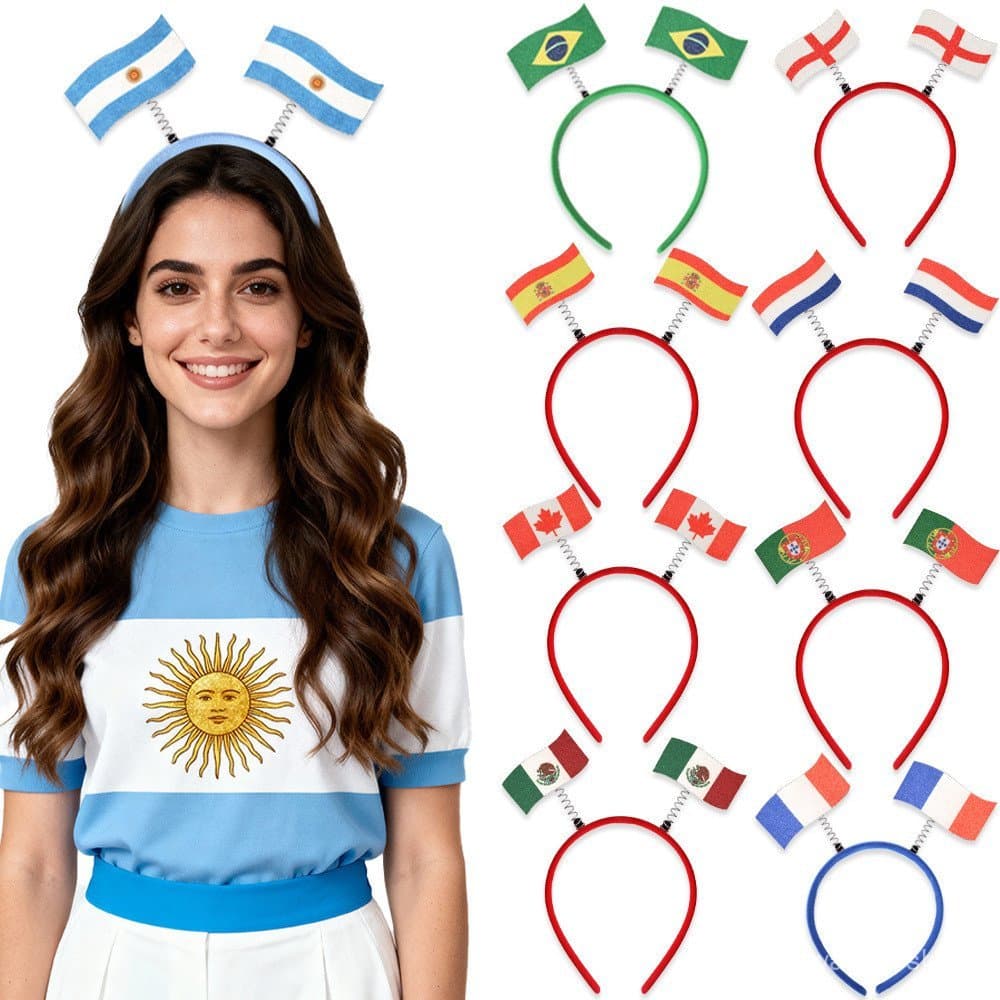 Faixas de Cabeça com Bandeiras dos EUA, Canadá e México para Torcedores, Acessórios de Torcida, Decorações para Festas