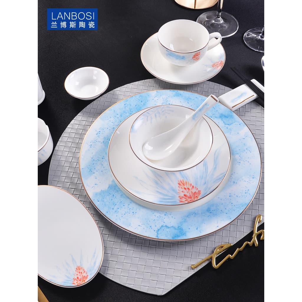 High-End Hotel utensílios de mesa cerâmica clube pacote sala placa restaurante Catering suprimentos osso China placa tig