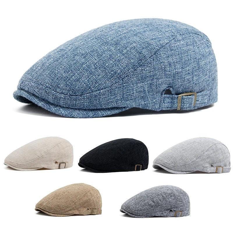 Novo Verão Fino Duplo Breasted Boina Moda Masculina Vintage Viseira Plana Boné Feminino Chapéu Boinas Para Casual Unisex
