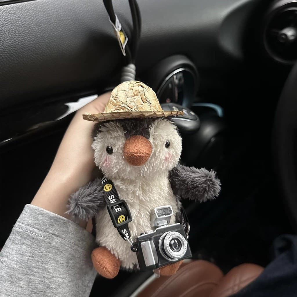 Chaveiro de Pinguim de Amendoim Fofo com Blush, Pendente de Bolsa, Decoração de Chave de Carro, Brinquedo de Pelúcia Cri