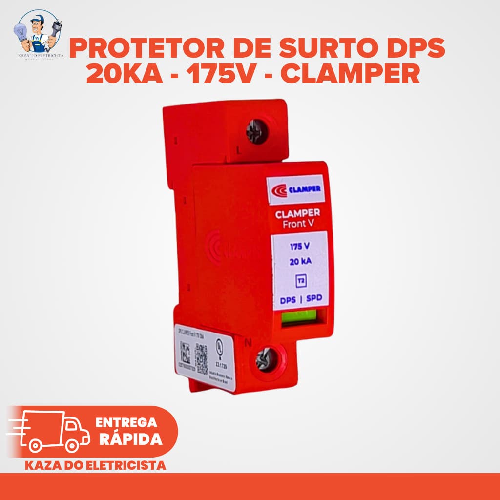 DPS Clamper 175V 20kA – Protetor Contra Surtos Elétricos