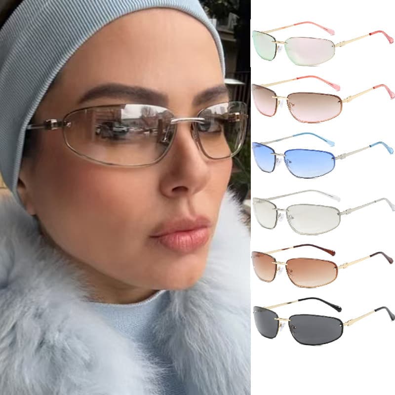 Novos Óculos De Sol Coloridos Leves Para Mulheres , Prateados No Início Da Primavera Meninas Picantes , Moda Com Lentes