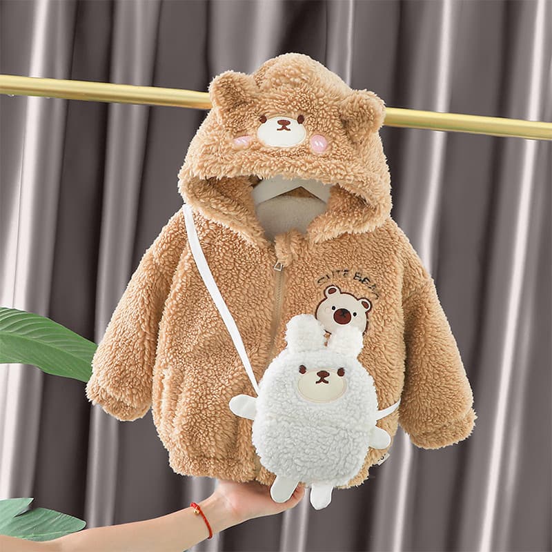 Menino bebê jaqueta de inverno pelúcia engrossado 2 roupas de pelúcia das crianças bebê outono inverno roupas infantis 1