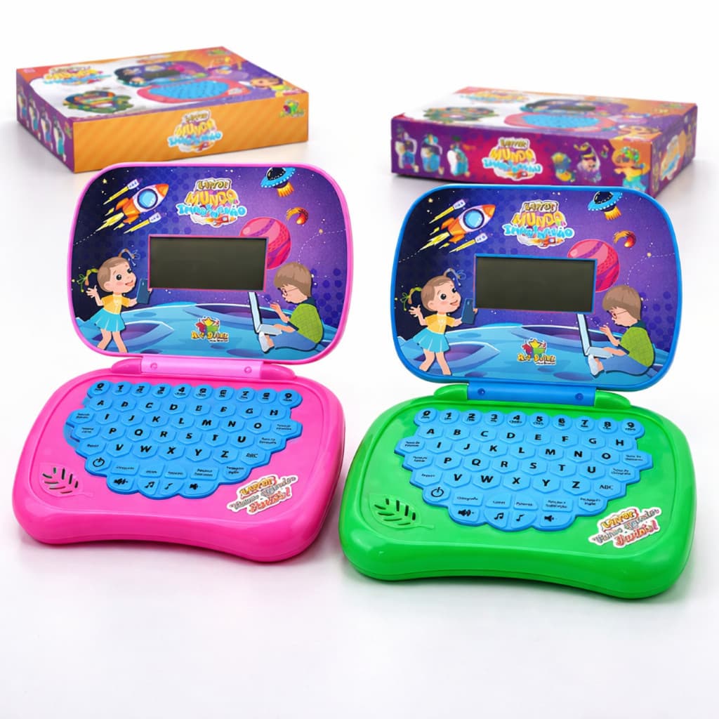 LapTop Infantil Bilíngue Interativo Som Letras Musica Somas